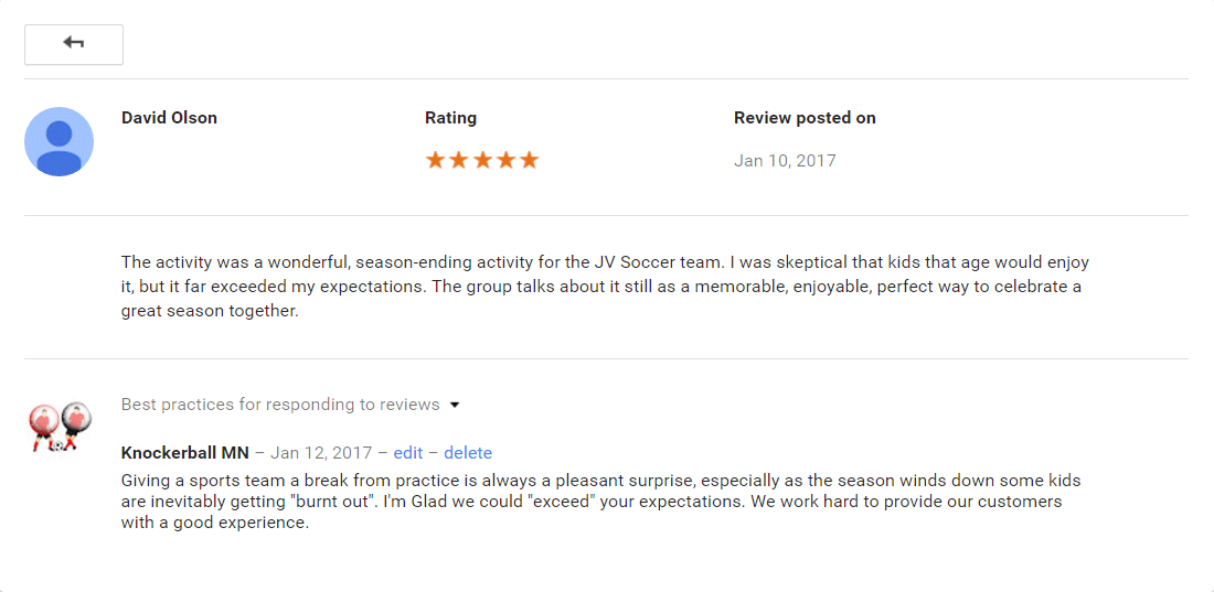 knockerball mn google review 4