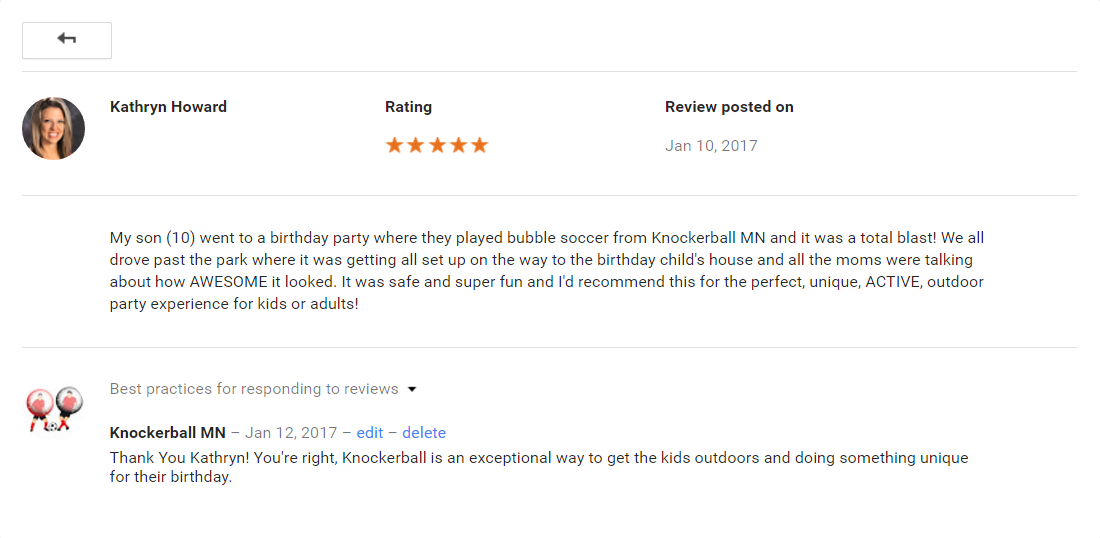 knockerball mn google review 5