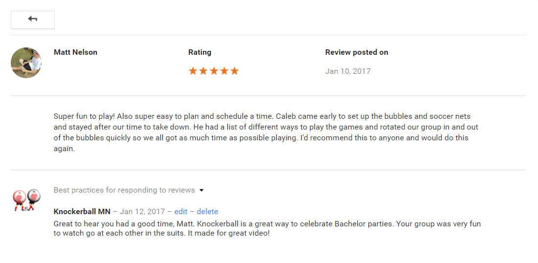 knockerball mn google review 6